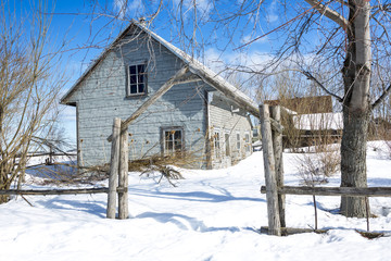 Old barn in winter season