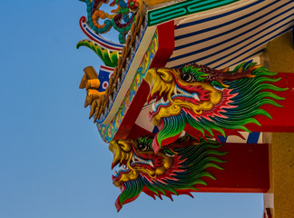 Close up to colorful temple,chinese style