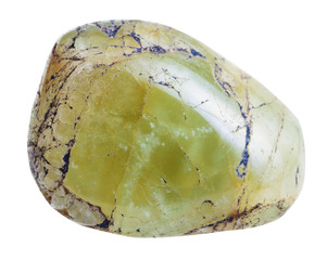 tumbled Beryl mineral gem stone isolated on white