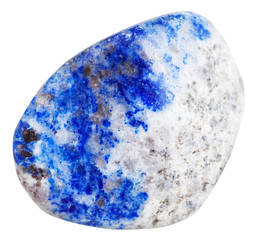 pebble of lapis lazuli mineral gem stone isolated