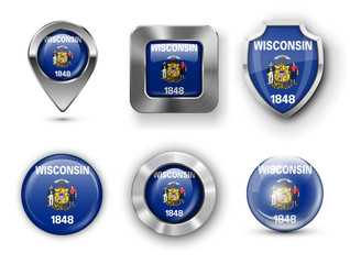 USA State Flag Badges