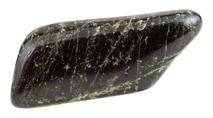 Fototapeta premium polished dark green Diopside mineral gem stone