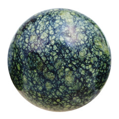 bead from green serpentine mineral gemstone