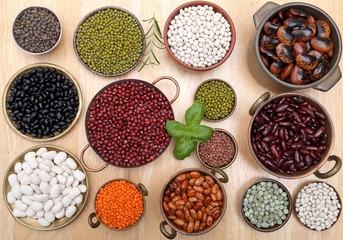 Lentils, peas and beans.