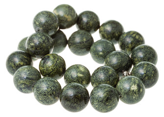 tangled necklace from serpentine beads isolated