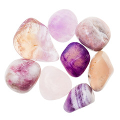 Obraz na płótnie Canvas pile of pink and violet natural mineral gemstones