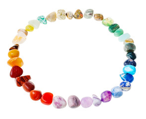 circle from natural mineral tumbled gem stones