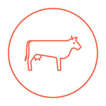 Cow line icon.