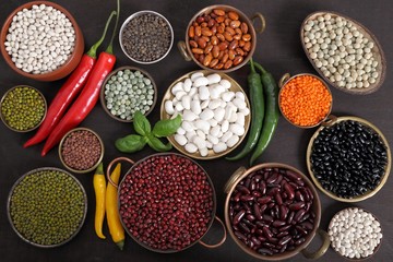 Lentils, peas and beans.