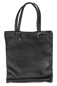 simple handbag from black artificial leather