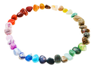 round line from from mineral tumbled gem stones
