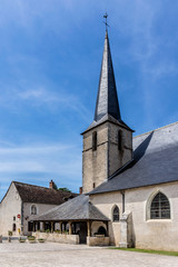 Fototapeta na wymiar 12th century church of Saint Etienne. Cheverny village, France.