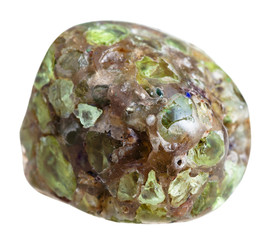pebble of peridot (Chrysolite, olivine) gem stone