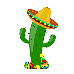 cactus maracas in a sombrero - 105548156