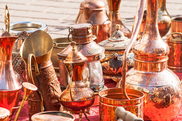 copper utensils flea market
