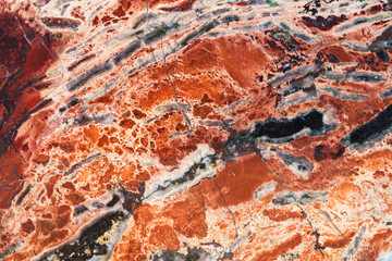 texture of red brecciated jasper mineral gem stone © vvoe