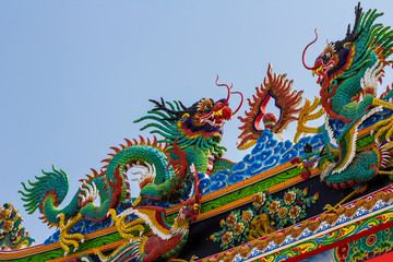 Fototapeta premium Close up to colorful temple,chinese style