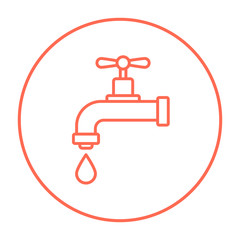 Dripping tap with drop line icon.