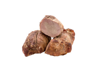 Smoked meat isolated on white background