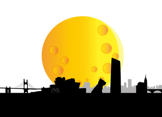 Fototapeta premium Bilbao skyline NIGHT