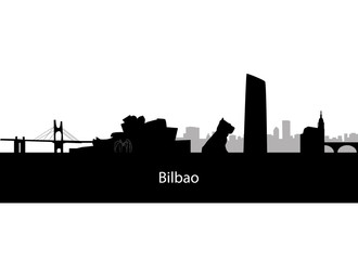 Naklejka premium Bilbao skyline in Spain