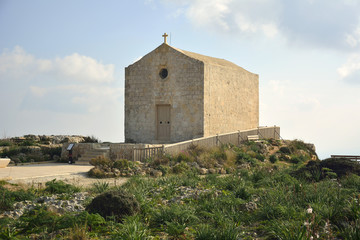 Fototapeta na wymiar Chapel of St Mary Magdalene, built in the 17th century, in Dingli, Malta.