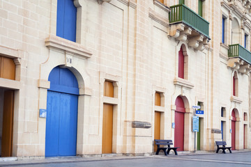 Color doors at buildings in malta