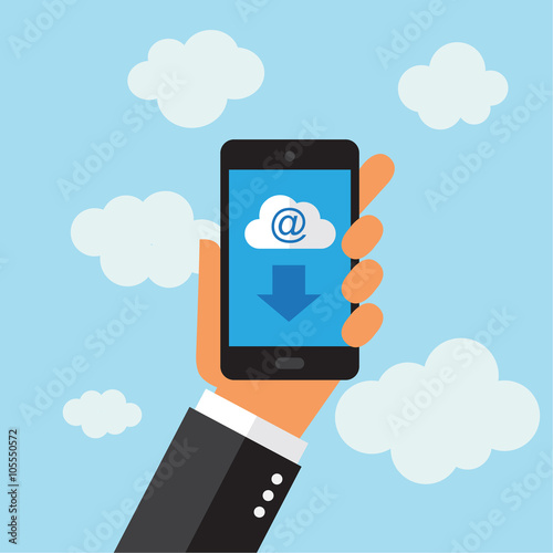 "Hand holding mobile phone" Stock image and royalty-free vector files on Fotolia.com - Pic 105550572