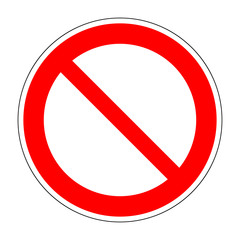  Red no/not allowed symbol on white background 2.03