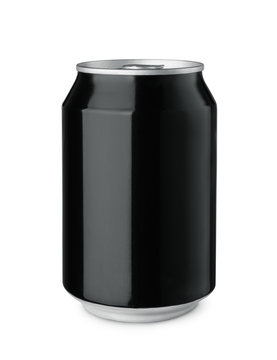 Black blank drink can
