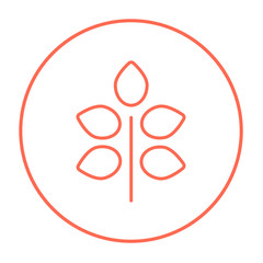 Branch with leaves line icon.