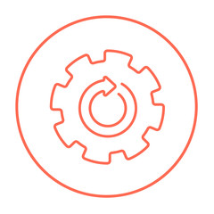 Gear wheel with arrow line icon.