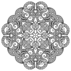 Vector henna tatoo mandala. Mehndi style.
