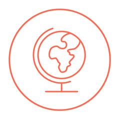 World globe on stand line icon.