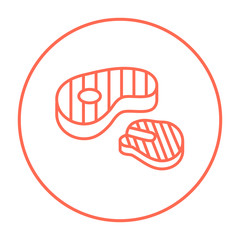 Grilled steak line icon.