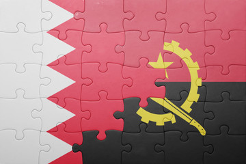 puzzle with the national flag of angola and bahrain
