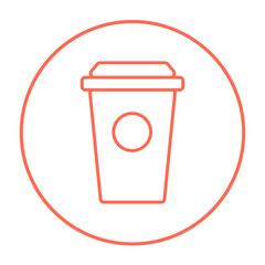Disposable cup line icon.