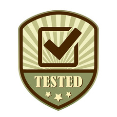 Tested and approved tick retro label