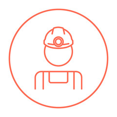 Coal miner line icon.