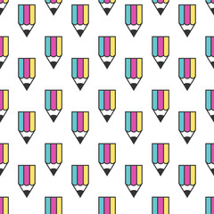 Multicolor pencil seamless pattern