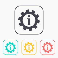 Technical information web color icon set, vector illustration