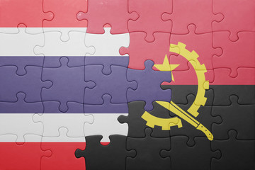 puzzle with the national flag of angola and bolivia