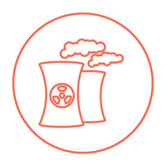 Nuclear power plant line icon.
