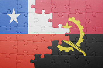 puzzle with the national flag of angola and chile