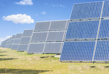 Solar panels to produce green energy .