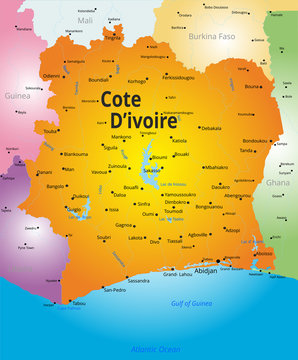  map of Cote d Ivoire 