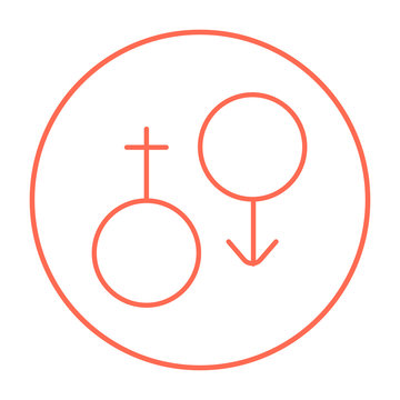Male and female symbol line icon.