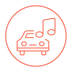 Car with music note line icon.