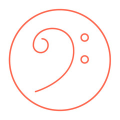 Bass clef line icon.