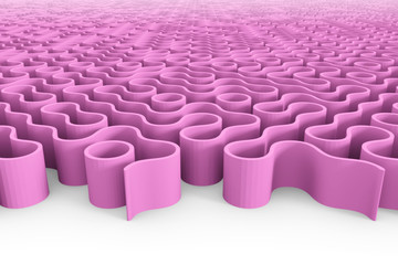 Obraz premium huge rounded purple maze structure with multiple entrances